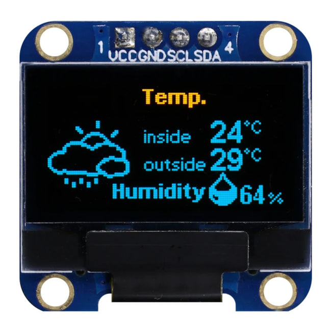 وحدة شاشة LCD من نوع OLED بتقنية I2C IIC بحجم 0.96 بوصة و4 دبابيس #74