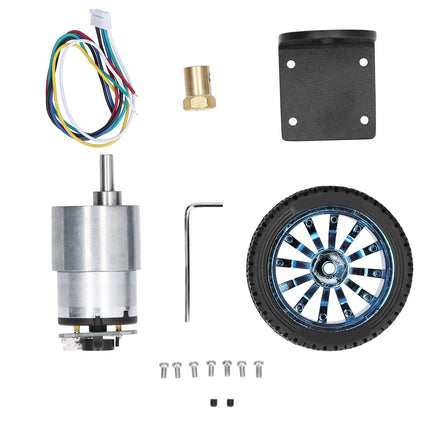 JGB37-520 12V DC Encoder Gear Motor Kit 333RPM with Bracket & 6mm Coupling #D4