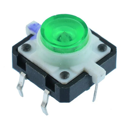 مفتاح ضغط تكتيلي مضيء 12x12x7.3 مم مع مؤشر LED مدمج - اختيار ألوان متعددة#109