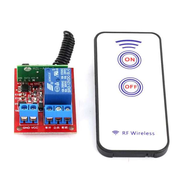 مۆدیوڵی ڕیلەی کۆنترۆڵی دوور مەودای بێ تەلی 1-کەناڵی RF - بۆردی وەرگری 433Mhz (جۆرەکانی 12V / 24V لەگەڵ پاتری لەسەر)#187