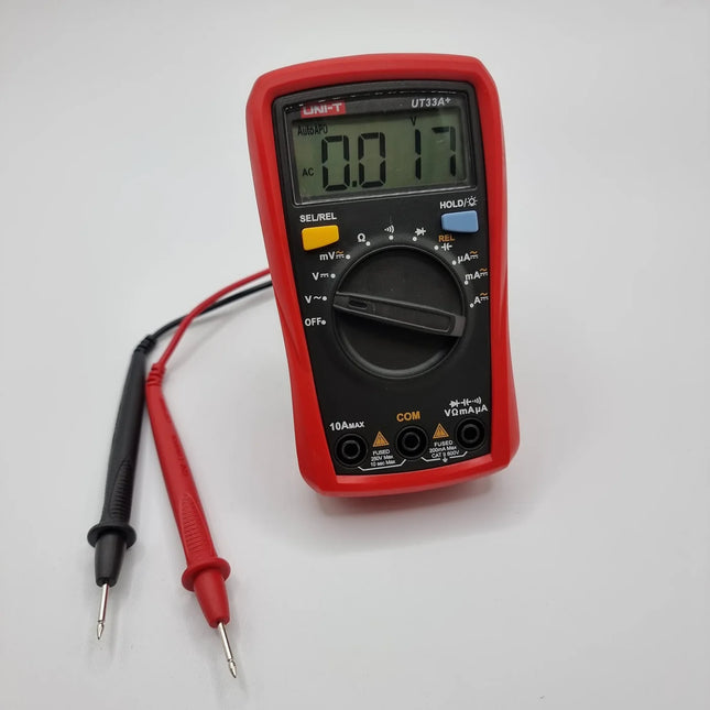 مقياس متعدد رقمي بحجم الكف UNI-T UT33C+ - جهاز فحص تيار متردد/مستمر محمول ومقياس أمبير مع مسبار درجة الحرارة #C7