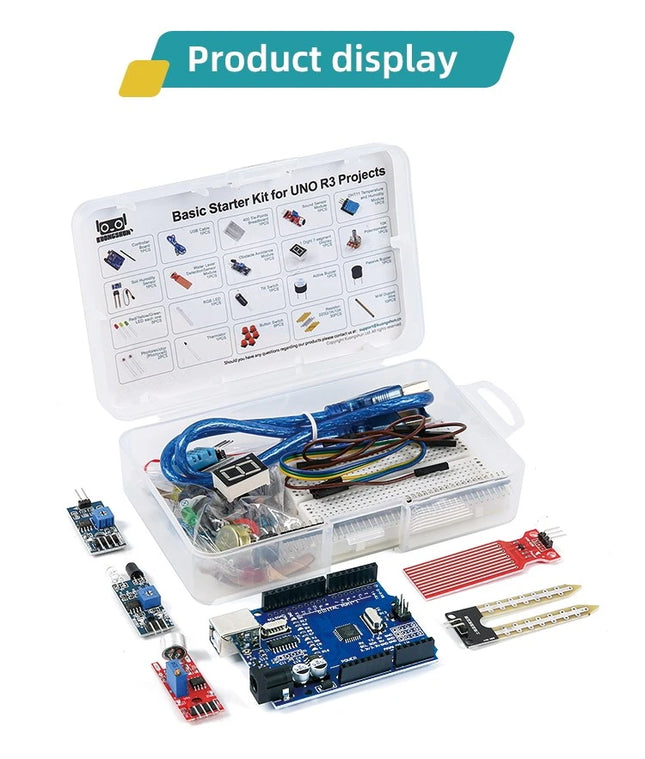 ACEBOTT Starter Kit Arduino UNO R3 Basic with Tutorial & Plastic Storage Box #B7