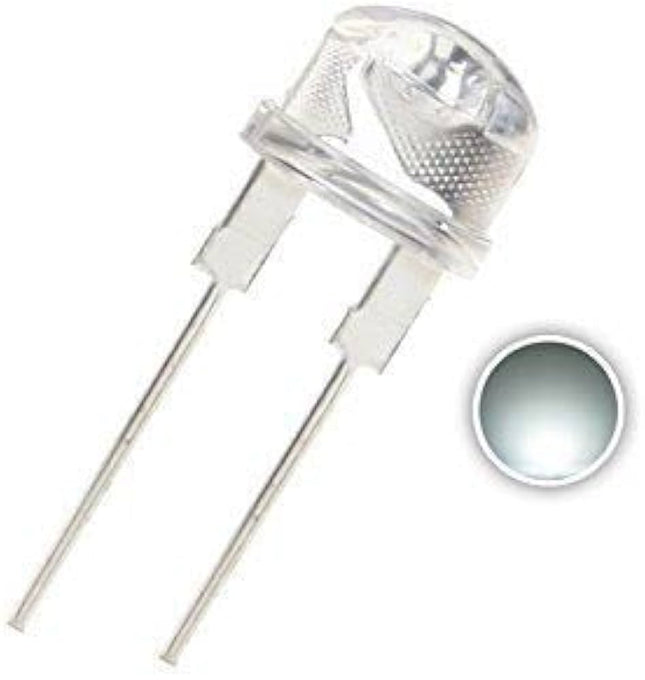 LED 8mm 0.75W کڵاو-کای پڕشنگداری سپی 3-3.4V 200mA دیۆدی ڕووناکیدەر