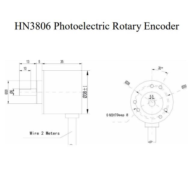 DC5-24V 360 Pulses Incremental
Photoelectric Rotary Encoder#29