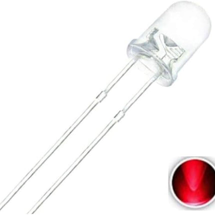 LEDی 5mmی شەفافی ڕەنگاوڕەنگی دیۆدی دەردانی ڕووناکی (سوور / سەوز / شین / زەرد / سپی) #221, 231