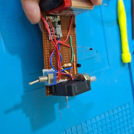 Automatic fan control project using an NTC thermal sensor and a BC547 transistor