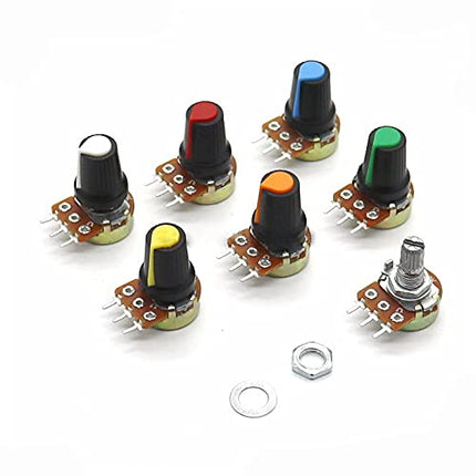 WH148 Rotary Potentiometer with Matching Color Knob Cap Combo - Full Value & Color Variants#157#158#159#160