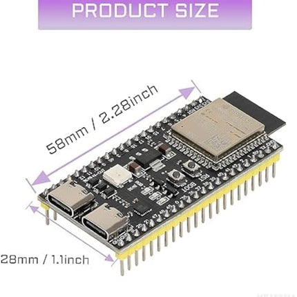 لوحة تطوير ESP32-S3 Wi-Fi + بلوتوث BLE 5.0 (أسود، غير ملحوم) B2