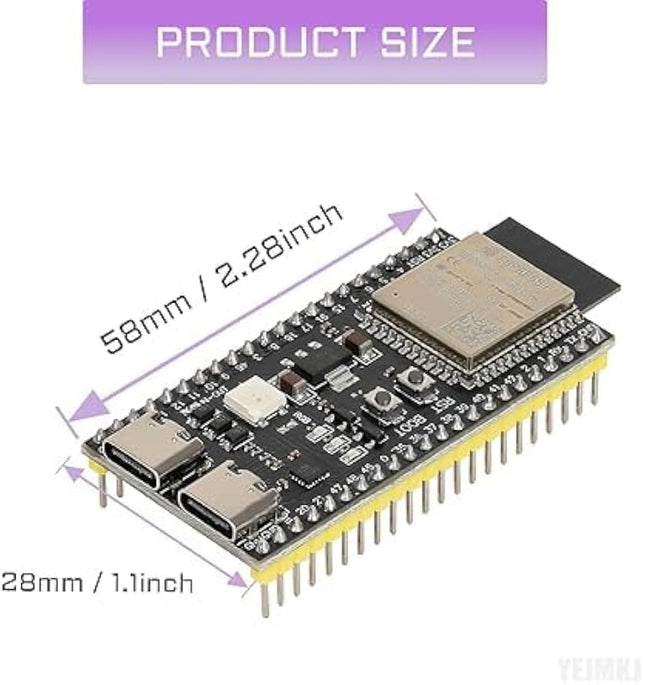 لوحة تطوير ESP32-S3 Wi-Fi + بلوتوث BLE 5.0 (أسود، غير ملحوم) B2