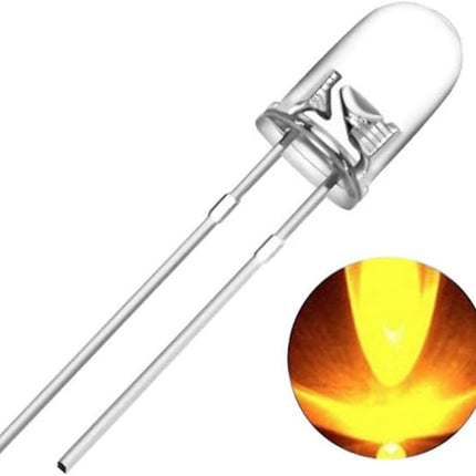 LEDی 5mmی شەفافی ڕەنگاوڕەنگی دیۆدی دەردانی ڕووناکی (سوور / سەوز / شین / زەرد / سپی) #221, 231