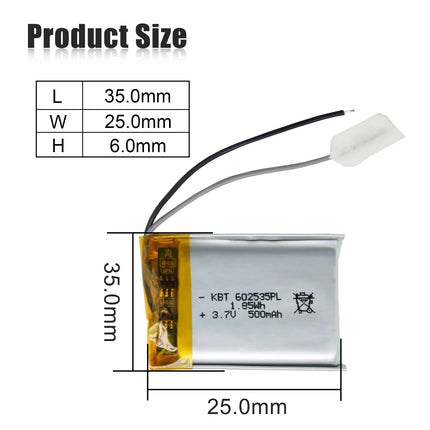 Li-Po Battery 3.7V 500mAh 602535 #E3