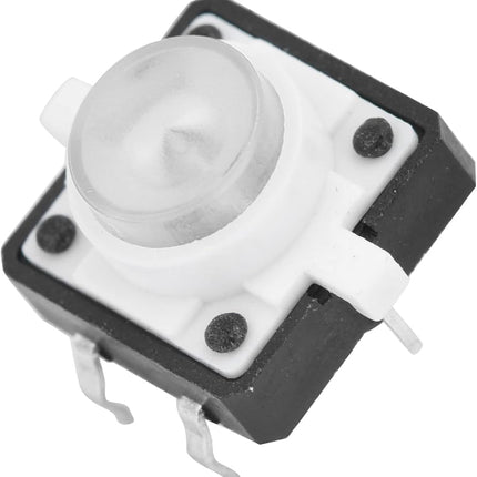 مفتاح ضغط تكتيلي مضيء 12x12x7.3 مم مع مؤشر LED مدمج - اختيار ألوان متعددة#109