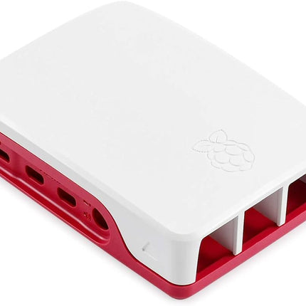 صندوق الحماية من نوع ABS باللونين الأحمر والأبيض الرسمي من Raspberry Pi 4 Model B - غطاء واقٍ#C6.1
