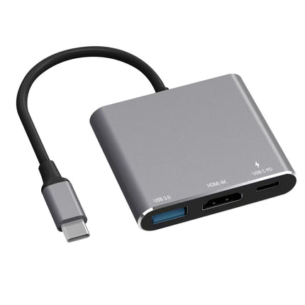 ڕەساسی تۆخ 3 لە 1 USB 3.1 جۆری-C بۆ HD 4K + USB 3.0 + ئاداپتەری بارگاویکەرەوەی PD (کەمترین ژمارەی کڕین: 2 پارچە) #C6.3