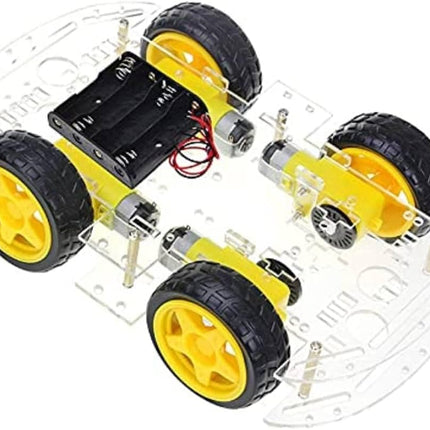 طقم هيكل سيارة روبوت ذكي ثنائي الطبقات 4WD مع 4 محركات تروس وعجلات #A7