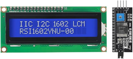 وحدة شاشة عرض حروف LCD1602 16x2 I2C/IIC مع إضاءة خلفية زرقاء #A5