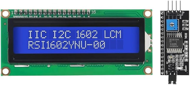 وحدة شاشة عرض حروف LCD1602 16x2 I2C/IIC مع إضاءة خلفية زرقاء #A5