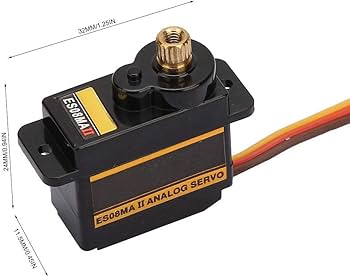 محرك سيرفو صغير أصلي EMAX ES08MA II 180° ذو تروس معدنية (12 جرام / 1.8 كجم عالي السرعة) #126
