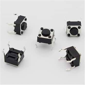 مفتاح لمس صغير 4 سنون 6x6x4.3 مم G89 للوحة الدوائر المطبوعة والأجهزة الإلكترونية #108