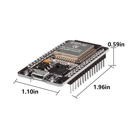 لوحة تطوير ESP-32S WROOM بتقنية الواي فاي والبلوتوث CP2102 (30-طرف، Micro USB) #B2