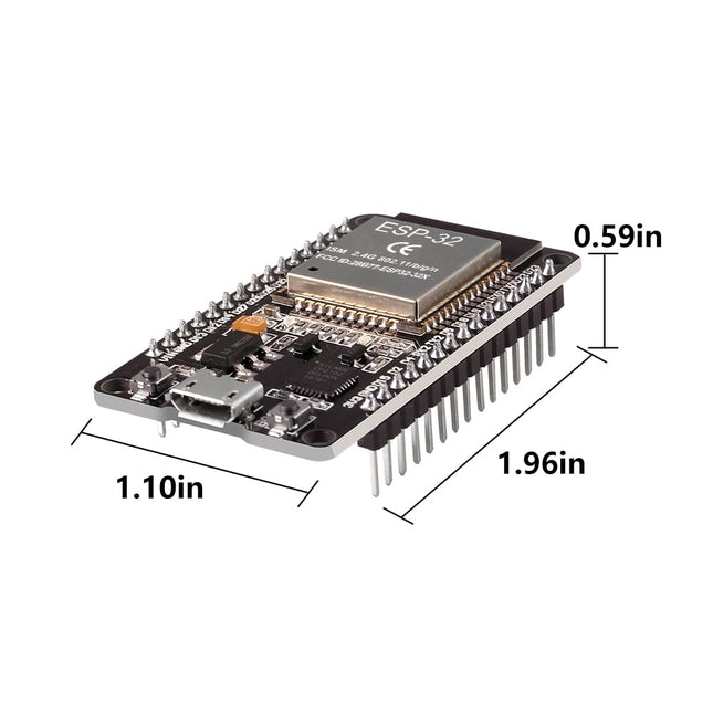 لوحة تطوير ESP-32S WROOM بتقنية الواي فاي والبلوتوث CP2102 (30-طرف، Micro USB) #B2