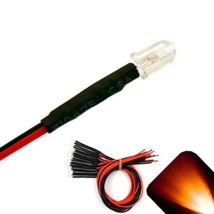 LED 5mm Super Bright [Color] Indicator Light with 20cm Cable (12-18V DC) #224