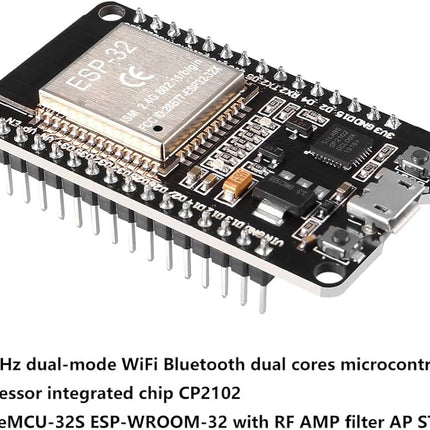 لوحة تطوير ESP-32S WROOM بتقنية الواي فاي والبلوتوث CP2102 (30-طرف، Micro USB) #B2