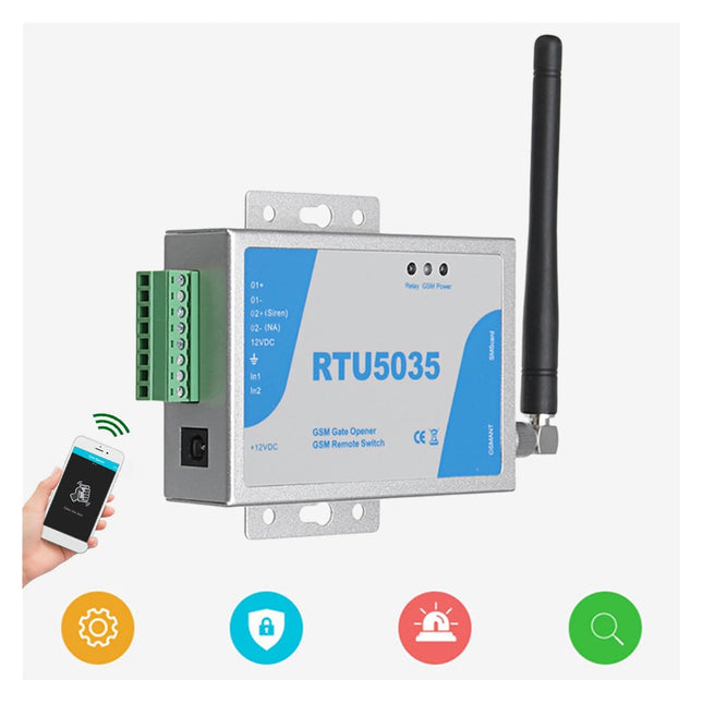 RTU5035 2G GSM جهاز تحكم لاسلكي عن بعد بفتّاحة البوابات عبر الهاتف #B4.4