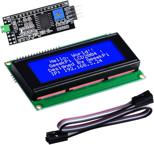 وحدة عرض أحرف LCD 2004 20x4 I2C/IIC مع إضاءة خلفية زرقاء #A4