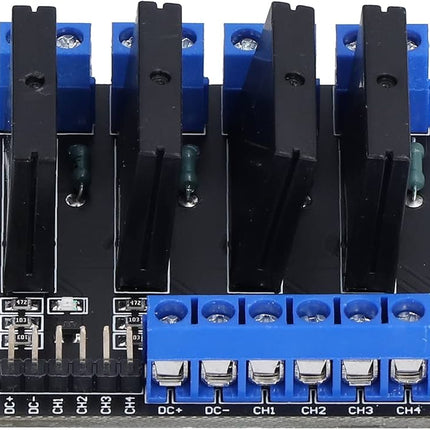 مۆدیوڵی ڕێڵەی Solid State ی 4 کەناڵی 3-24V - کۆنترۆڵی SSR ی ئاست نزم DC بۆ DC لەگەڵ فیوزی بەرگری#178