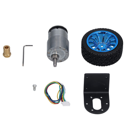JGB37-520 12V DC Encoder Gear Motor Kit 333RPM with Bracket & 6mm Coupling #D4
