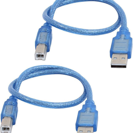 كابل طابعة USB 2.0 A إلى B ذكر بطول 0.3 متر (أزرق) #B5