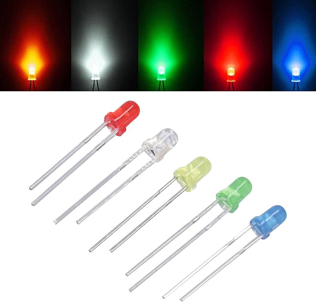 Ultra Bright 3mm LED Emitting Diode Lights - Multi-Color High-Efficiency Selection#84