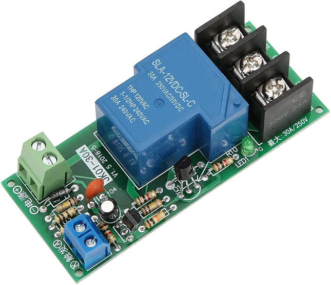 DC 12V ئەرکی قورس 30A مۆدیولی ڕێلەی سویچی تایمەری دواخستن - 0 بۆ 60 خولەک تەختەی ئۆتۆماتیکی پیشەسازی ڕێکخراو #184