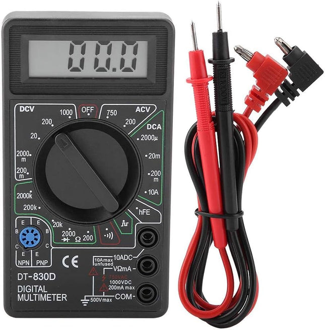 جهاز قياس متعدد رقمي DT830D مع بطارية - جهاز قياس إلكتروني احترافي (متوفر باللونين الأسود/الأصفر) #C4.4