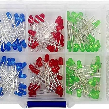 200pcs 3mm & 5mm LED Light Emitting Diode Mixed Color Assortment Kit with Storage Box#118
