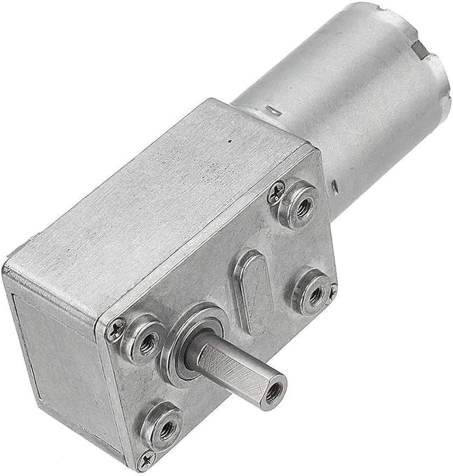 JGY370 12V 90RPM Self-Locking Worm Gear Motor with Hollow Shaft #E6