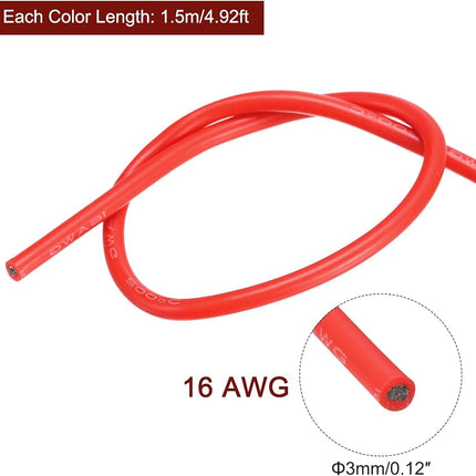 سلك سيليكون مرن 16AWG بطول 1 متر (مقاوم للحرارة العالية 200 درجة مئوية) #A7