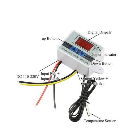 XH-W3001 AC110-220V 1500W کۆنتڕۆڵکەری پلەی گەرمی دیجیتاڵی مایکرۆکۆمپیوتەر سویچی تێرمۆستات لەگەڵ کابڵی 1م #D2