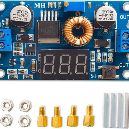مۆدیولی DC-DC XL4015 دانابەزێنەری گونجاو 5A 75W لەگەڵ ڤۆڵتیمیترێکی شاشە دیجیتاڵی 3-بیت #79