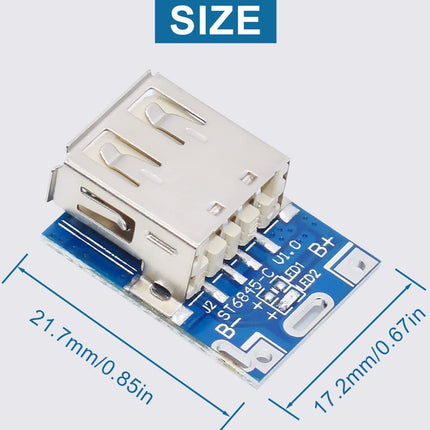 وحدة طاقة رافعة للجهد 5 فولت مع شحن وحماية لبطارية الليثيوم وشاشة عرض LED (134N3P)