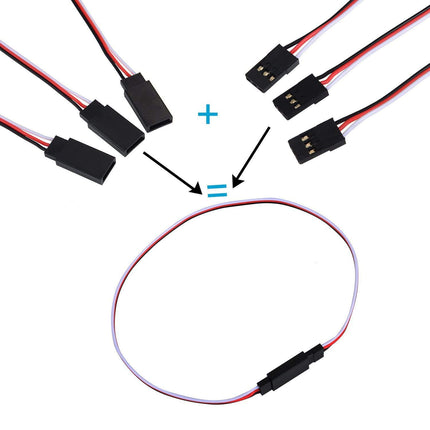 Servo Cable Extension Lead Wire Male to Female 10cm 20cm 50cm 100cm #E1