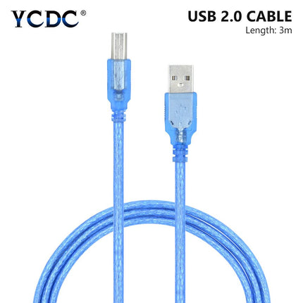 كابل طابعة USB 2.0 A إلى B ذكر بطول 0.3 متر (أزرق) #B5