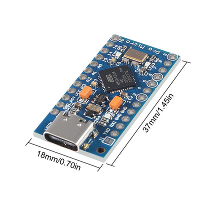 لوحة تطوير اردوينو برو مايكرو ATmega32U4-MU بمنفذ USB-C 5 فولت/16 ميجاهرتز (رؤوس غير ملحومة) #B2