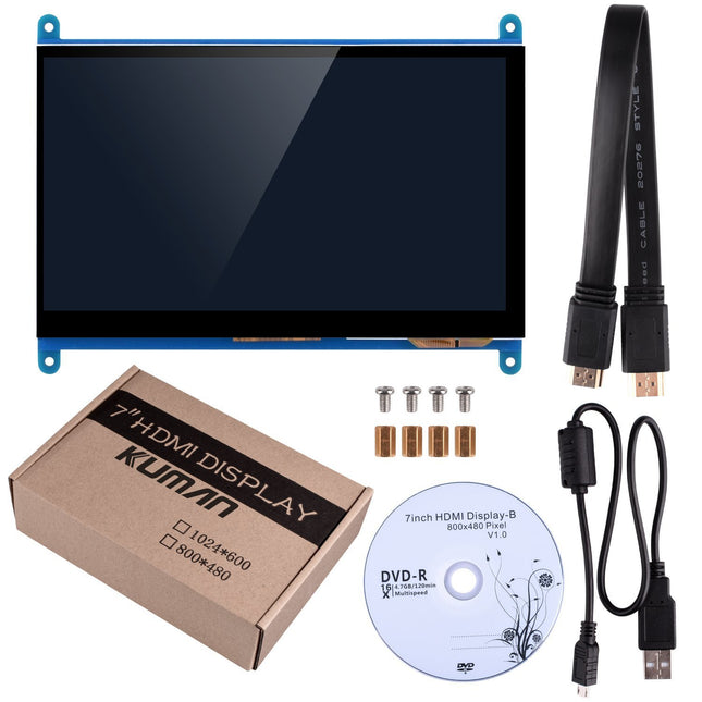 7-inch Capacitive Touch Screen LCD - 800x480 Resolution HDMI Interface for Raspberry Pi 3/4 & PC #D2