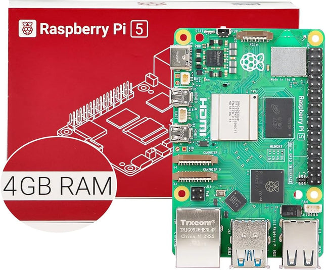 لوحة الكمبيوتر أحادي اللوحة Raspberry Pi 5 (بذاكرة وصول عشوائي 4 جيجابايت) - لوحة تطوير رائدة عالية الأداء من الجيل التالي #190