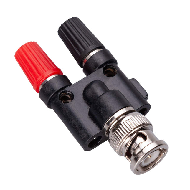 Q9 BNC مێ بۆ دوو 4mm نێر/مێ کۆنێکتیڤی جاک بەنانا ئەداپتەری کۆئاکسیال #149