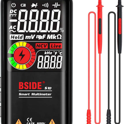 مولتیمیته‌ری دیجیتاڵی زیرەک BSIDE S10 - شاشەی ڕەنگاوڕەنگی 3.5 ئینجی EBTN تێستەری زیرەکی AC/DC لەگەڵ باتری #C7