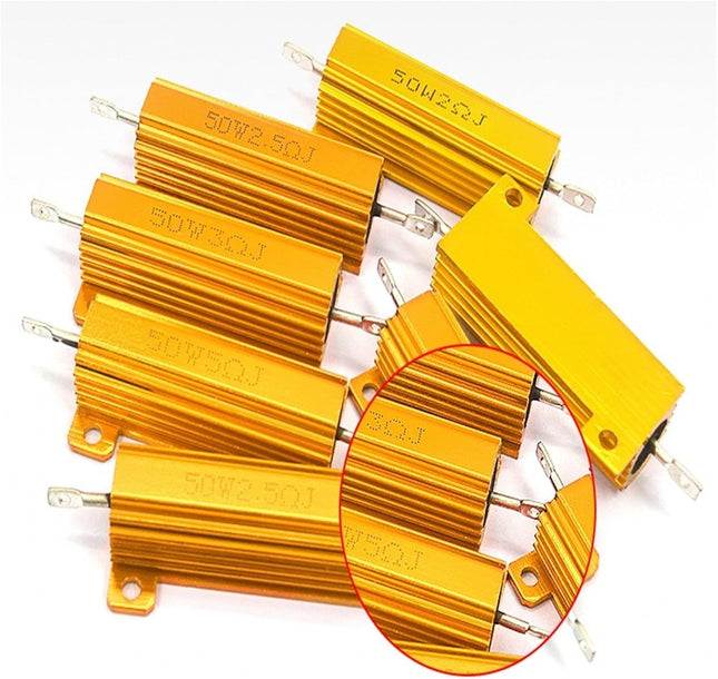 RX24 50W Gold Aluminum Shell Power Resistor - Multiple Resistance Values (1K, 3K, 5K, 10K)#92