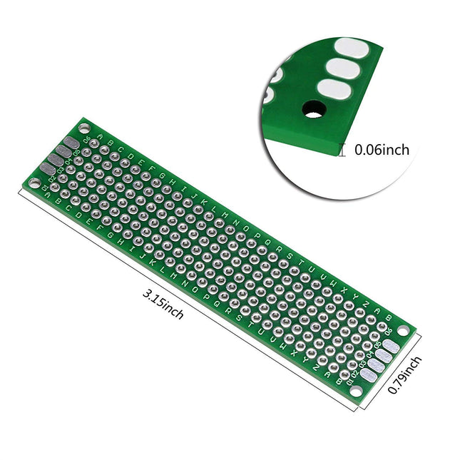 تەختەی نموونەیی PCB گشتگیر 2*8سم تەکڕوو بە قۆڵینگی 2.54ملم